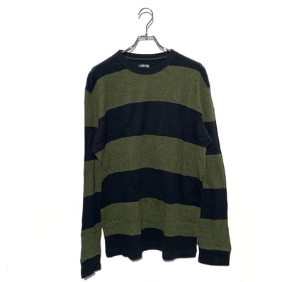 STUSSY THERMAL BORDER L/S TEE Green/Black