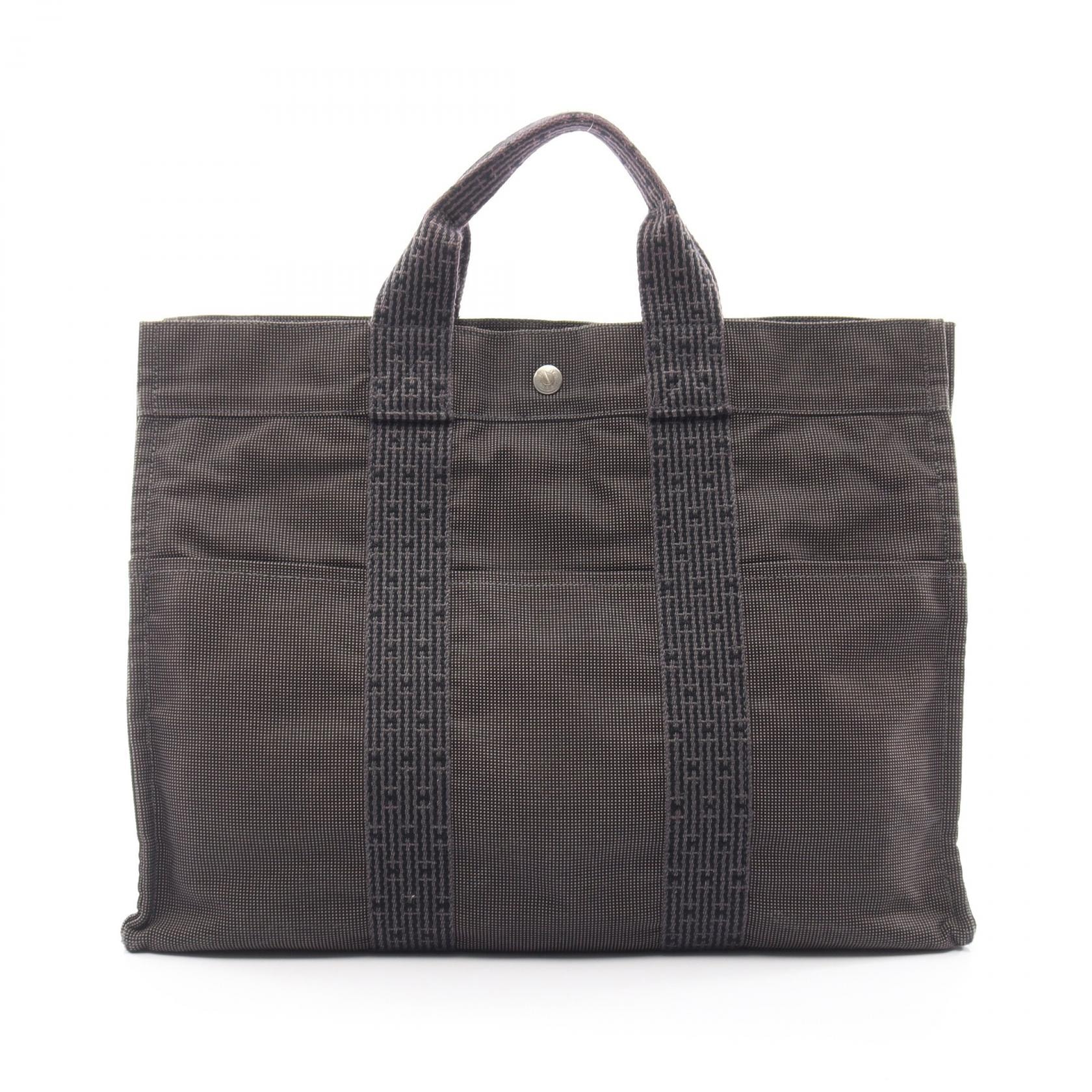 エルメス HERMES エールラインMM トートバッグ バッグ ナイロンキャンバス メンズ レディース グレー系 【中古】