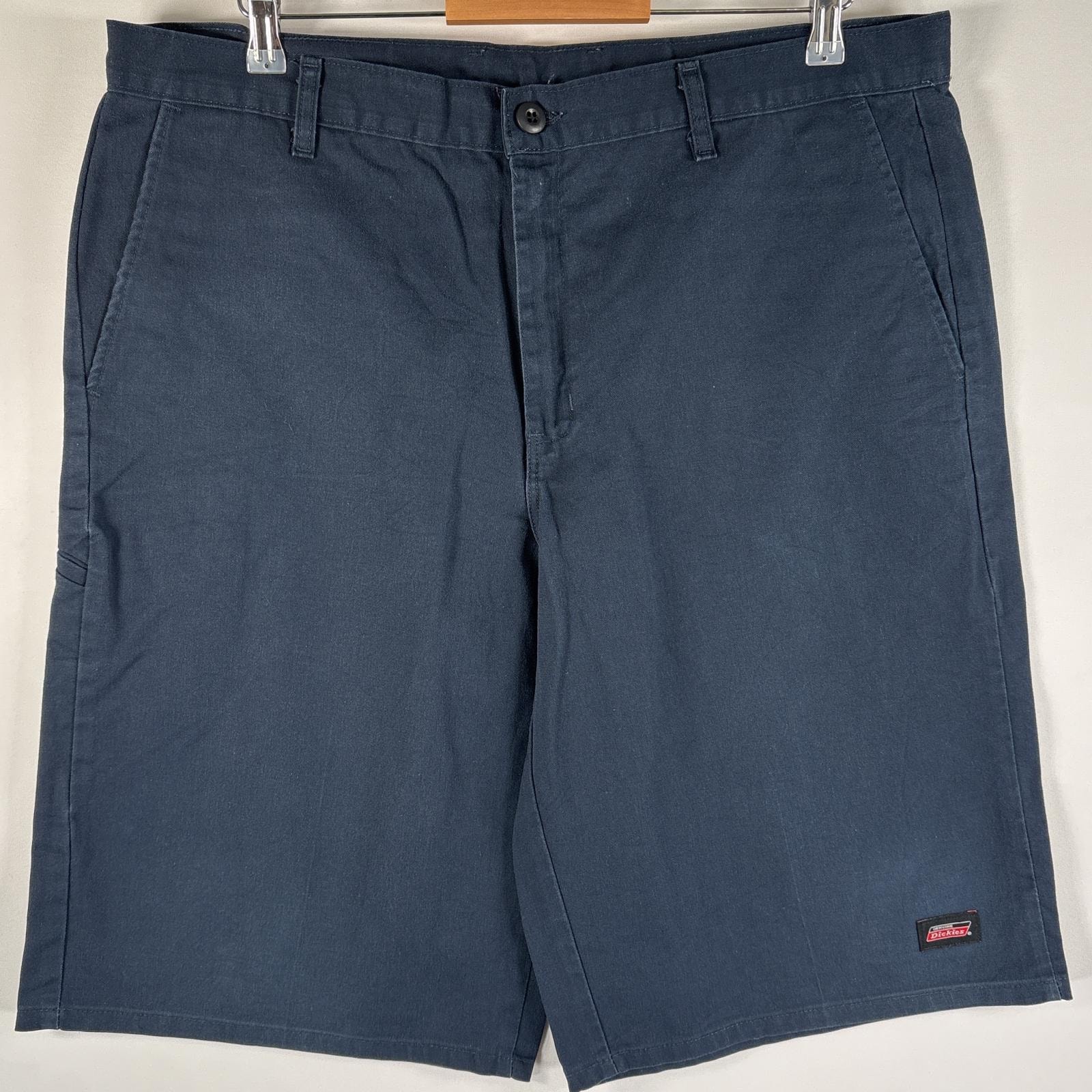古着 ディッキーズ Dickies ショートパンツ ハーフパンツ ワークパンツ サイドポケット ワンポイントロゴ 大きいサイズ w38 ネイビー メンズ