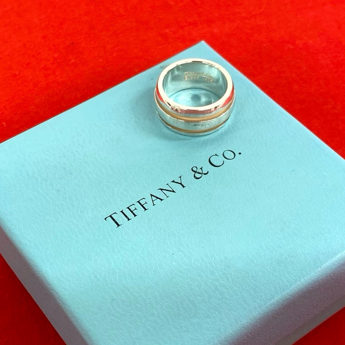 TIFFANY&Co. ティファニー グルーブド ダブルライン リング シルバー925 リング・指輪 9号 シルバー
 09598