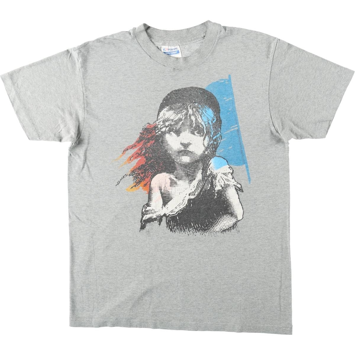 古着 80年代 ヘインズ Hanes POLY-COTTON 青タグ Les Miserables レミゼラブル プリントTシャツ USA製 メンズL相当 ヴィンテージ/eaa669993