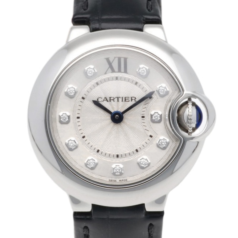 カルティエ バロンブルー 腕時計 時計 ステンレススチール 3009 クオーツ レディース 1年保証 CARTIER  中古