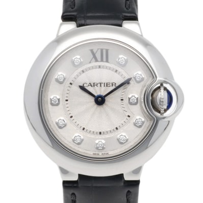 カルティエ バロンブルー 腕時計 時計 ステンレススチール 3009 クオーツ レディース 1年保証 CARTIER 中古