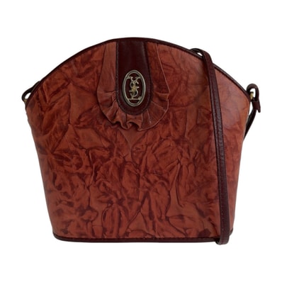 YVES SAINT LAURENT イヴ サンローラン ヴィンテージ YSL レッド ゴールド金具 レザー ショルダーバッグ ポシェット 503601 【中古】