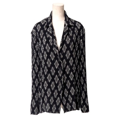 ISSEY MIYAKE イッセイミヤケ 長袖シャツ サイズL プリーツ ジャケット 総柄 アーガイル柄 ブランド古着【中古】20250821/RA5830
