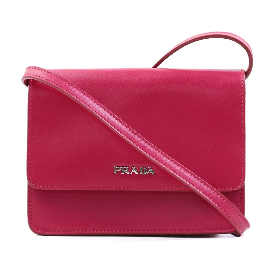 プラダ PRADA ショルダーバッグ レザー ピンク レディース【中古】 r10863a
