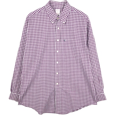古着 ブルックスブラザーズ Brooks Brothers 346 ギンガムチェック 長袖 ボタンダウンチェックシャツ メンズXL相当/eaa662564