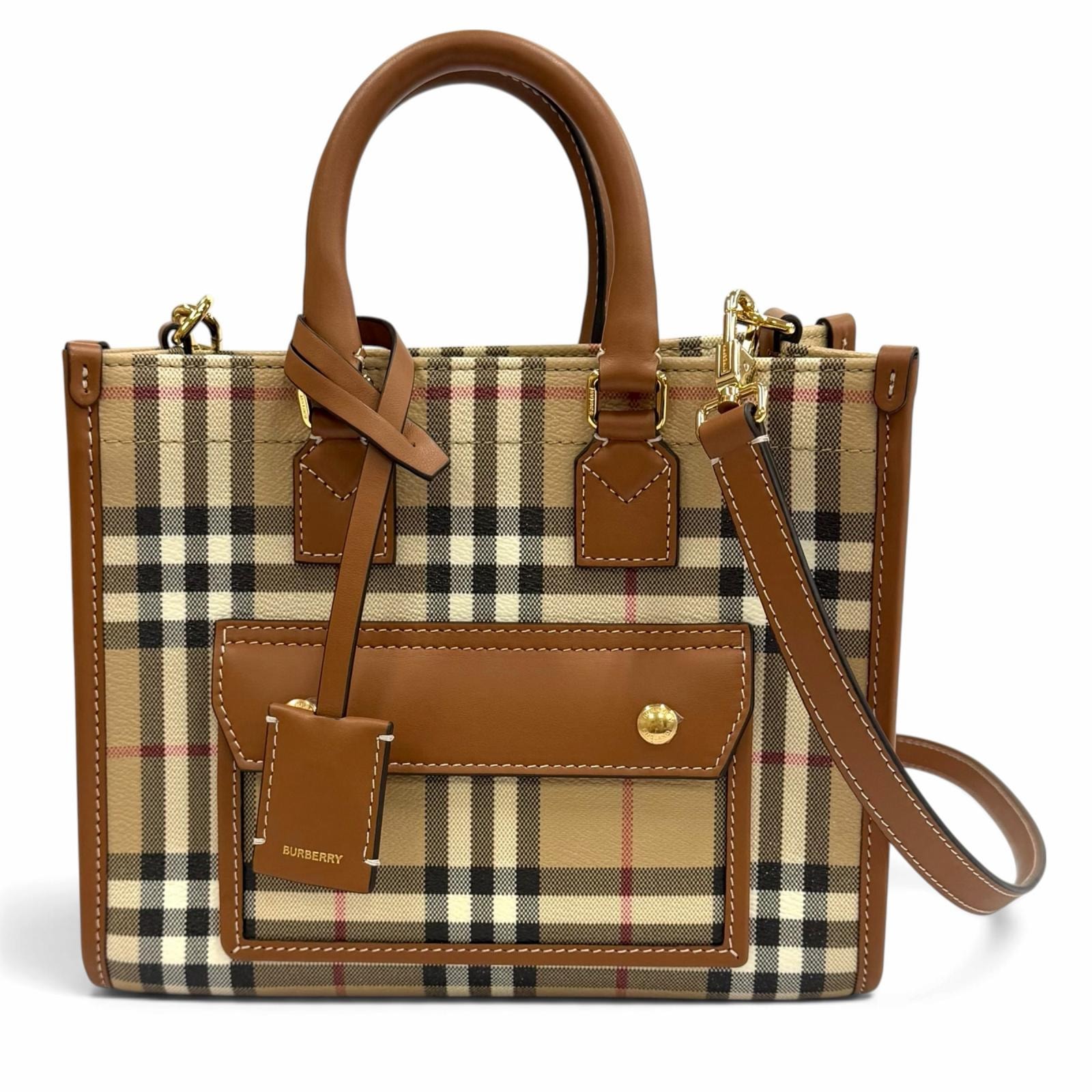 極美品 バーバリー ショルダーバッグ ベージュ レディース 8097566