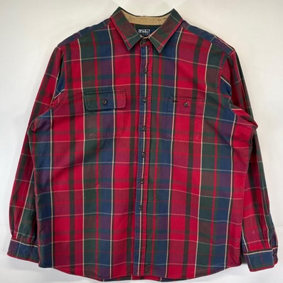 古着 ポロバイラルフローレン Polo by Ralph Lauren 長袖シャツ 大きいサイズ チェック柄 胸ポケット 2XL マルチカラー メンズ