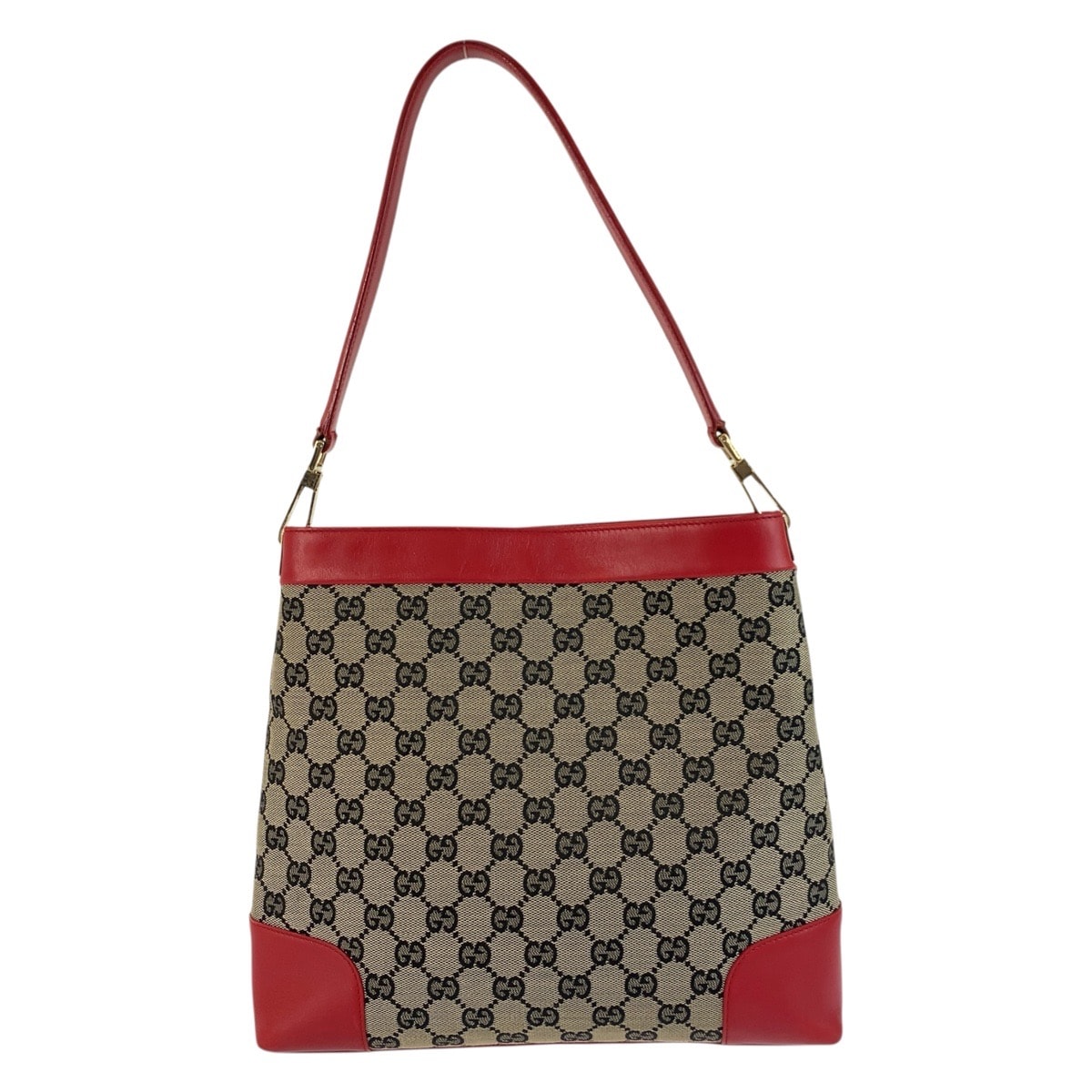 GUCCI グッチ ベージュ レッド ゴールド金具 GGキャンバス レザー/ ショルダーバッグ 505789 【中古】