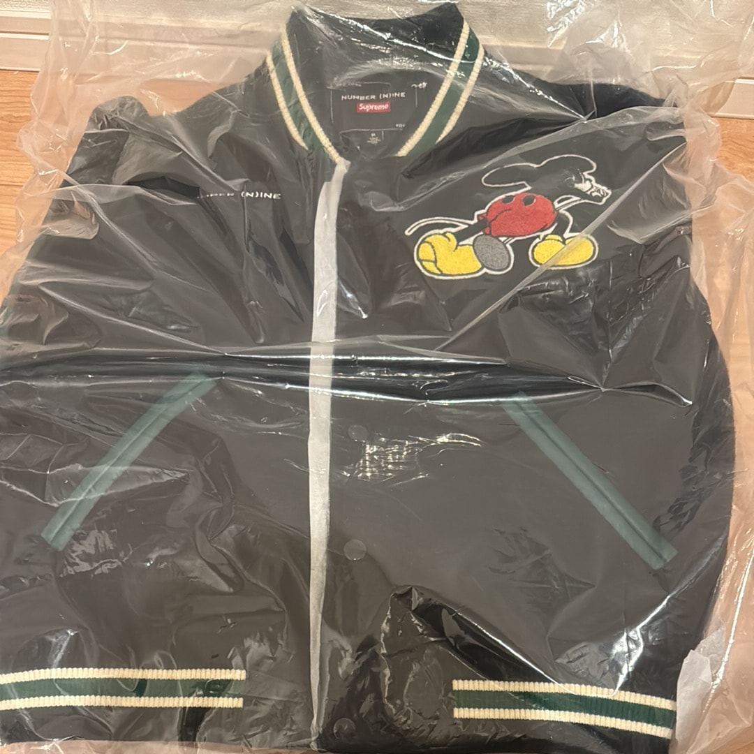 Supreme x Number (N)ine x Mickey Mouse Varsity Jacket "Black"