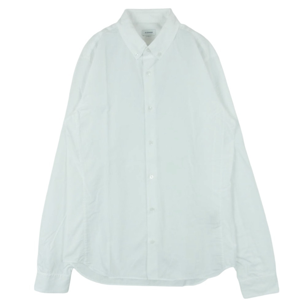 JIL SANDER ジルサンダー イタリア製 ボタンダウン 長袖 プレーン ドレスシャツ コットン ホワイト系 40【中古】