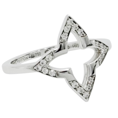 LOUIS VUITTON ルイヴィトン 指輪 リング オンブレ ブロッサム アクセサリー 50 18金 K18ホワイトゴールド ダイヤモンド20石約0.07ct 約10号 Q0I28D シルバー レディース 約2.9g 美品【中古品】