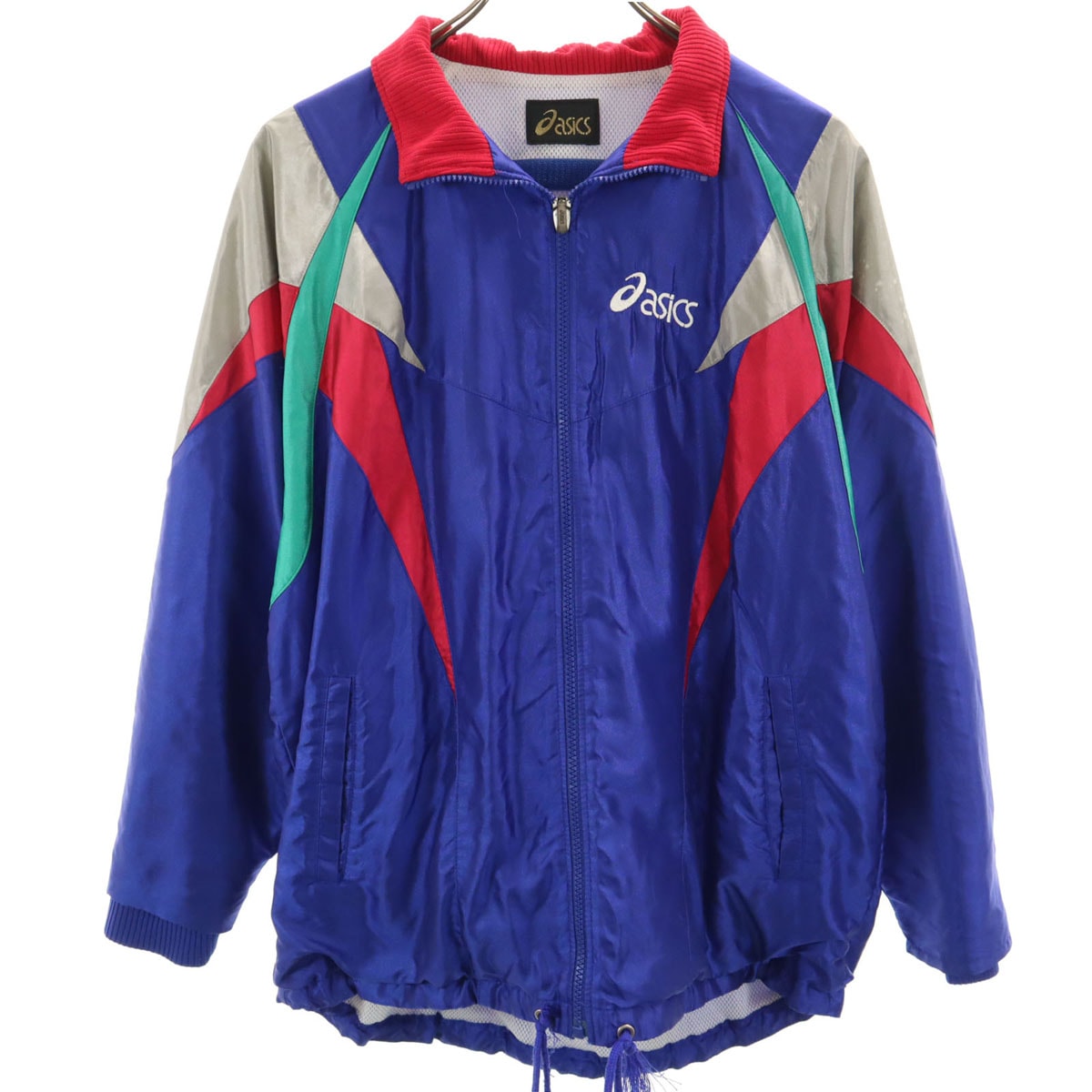 asics アシックス 日本製 ナイロンジャケット M 青紫