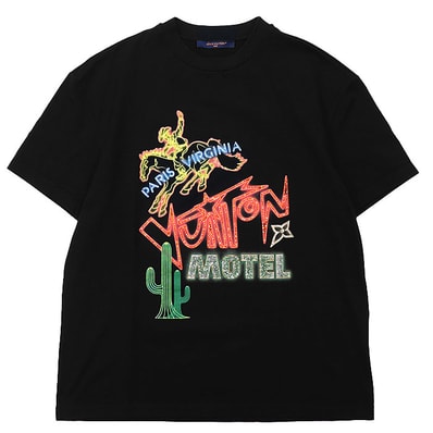 【美品】 ルイ・ヴィトン 2024A/W Graphic Embellished Cotton T-Shirt 半袖Tシャツ メンズ ブラック M LOUIS VUITTON