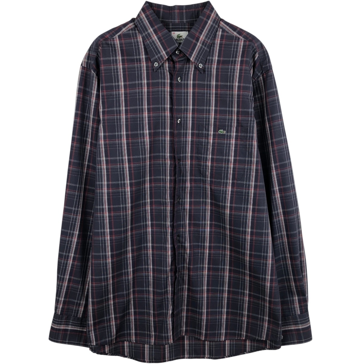 古着 ラコステ LACOSTE 長袖 ボタンダウンチェックシャツ メンズL相当/eaa636011