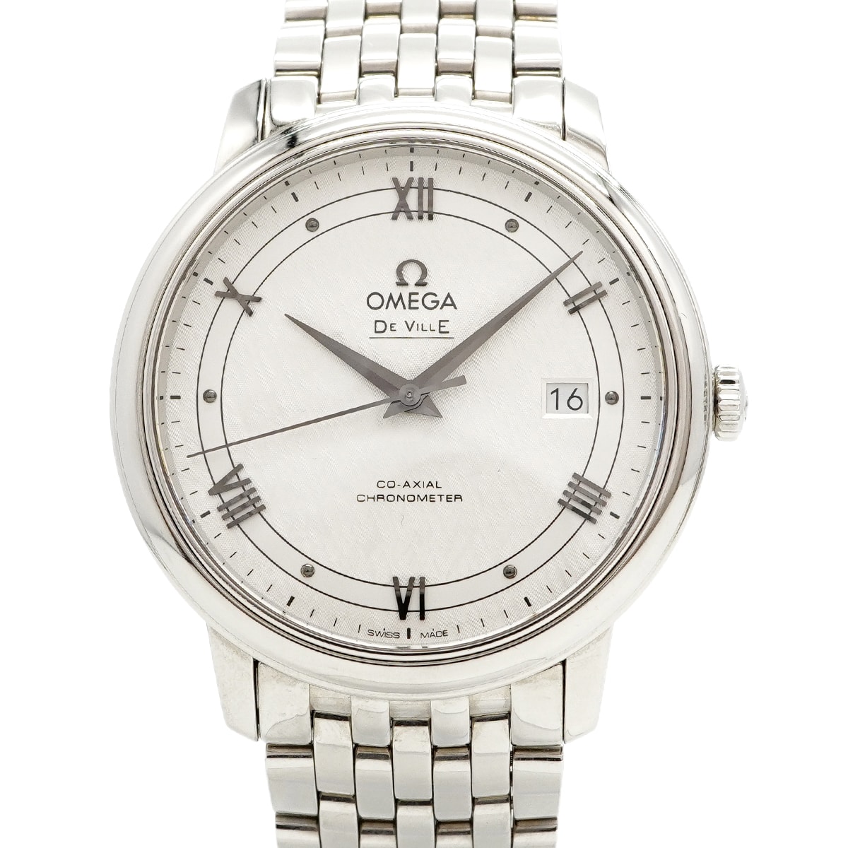 ★最終価格★SALE【6wcc0240】オメガ デ・ヴィル 424.10.40.20.02.005 シルバー文字盤【中古】腕時計 メンズ