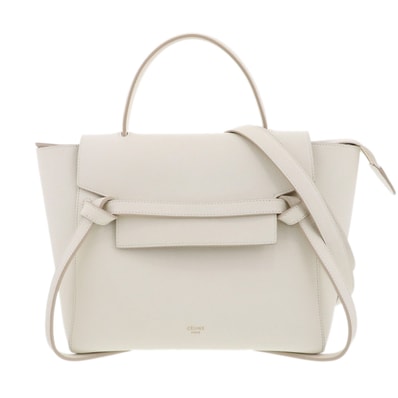 【値下げ】CELINE セリーヌ マイクロ ベルトバッグ ショルダーバッグ 189153ZVA グレインカーフレザー ホワイト レディース【中古】