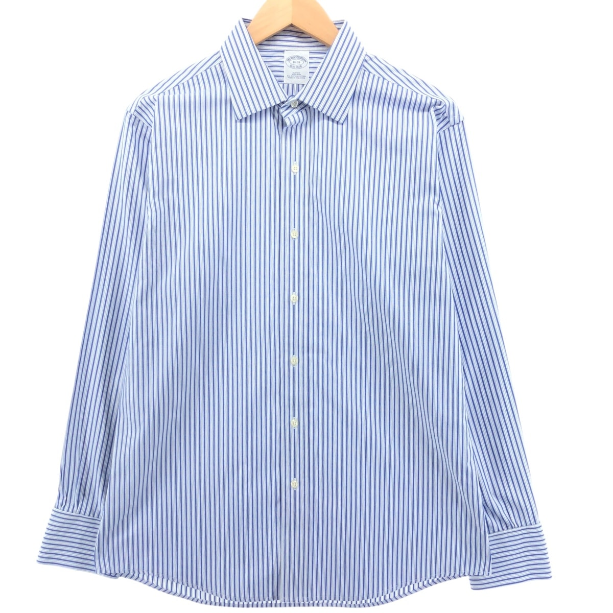 古着 ブルックスブラザーズ Brooks Brothers Est.1818 マルチストライプ ワイドカラー 長袖 コットンストライプシャツ カフスシャツ メンズL相当/eaa544960