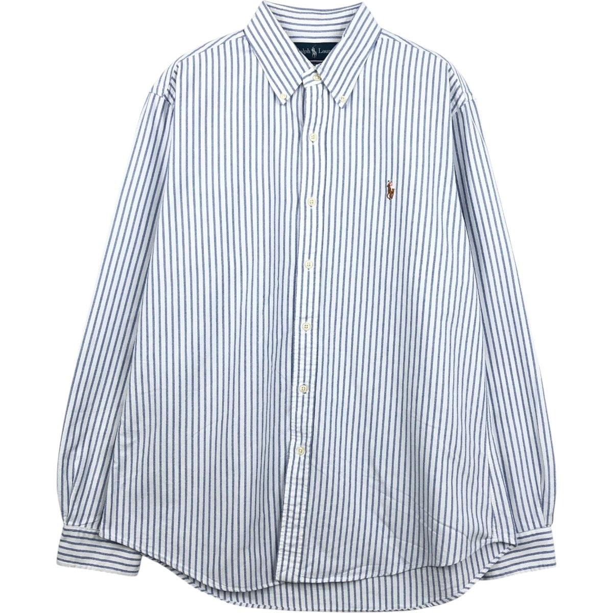古着 ラルフローレン Ralph Lauren CUSTOM FIT 長袖 ボタンダウンストライプシャツ メンズL相当/eaa661299