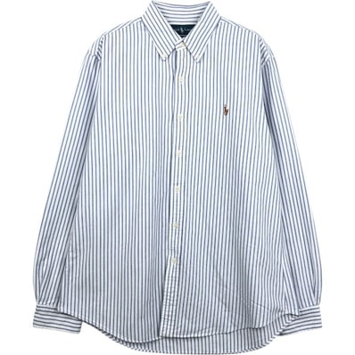 古着 ラルフローレン Ralph Lauren CUSTOM FIT 長袖 ボタンダウンストライプシャツ メンズL相当/eaa661299