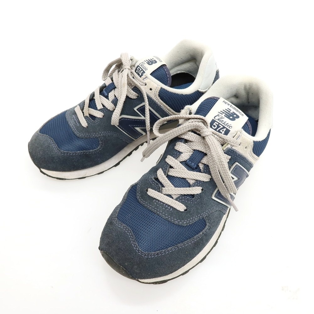 【中古】ニューバランス NEW BALANCE ML574EVN スウェード スニーカー ネイビー【サイズ25.5】【メンズ】