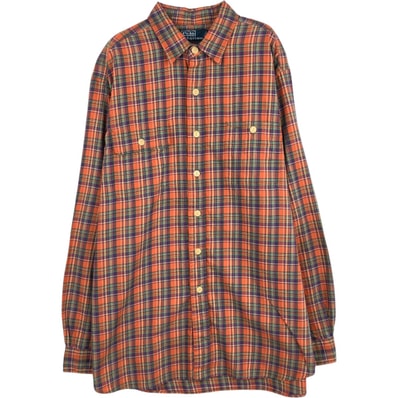 古着 ラルフローレン Ralph Lauren POLO by Ralph Lauren チェック柄 長袖 コットンシャツ メンズL相当/eaa625250