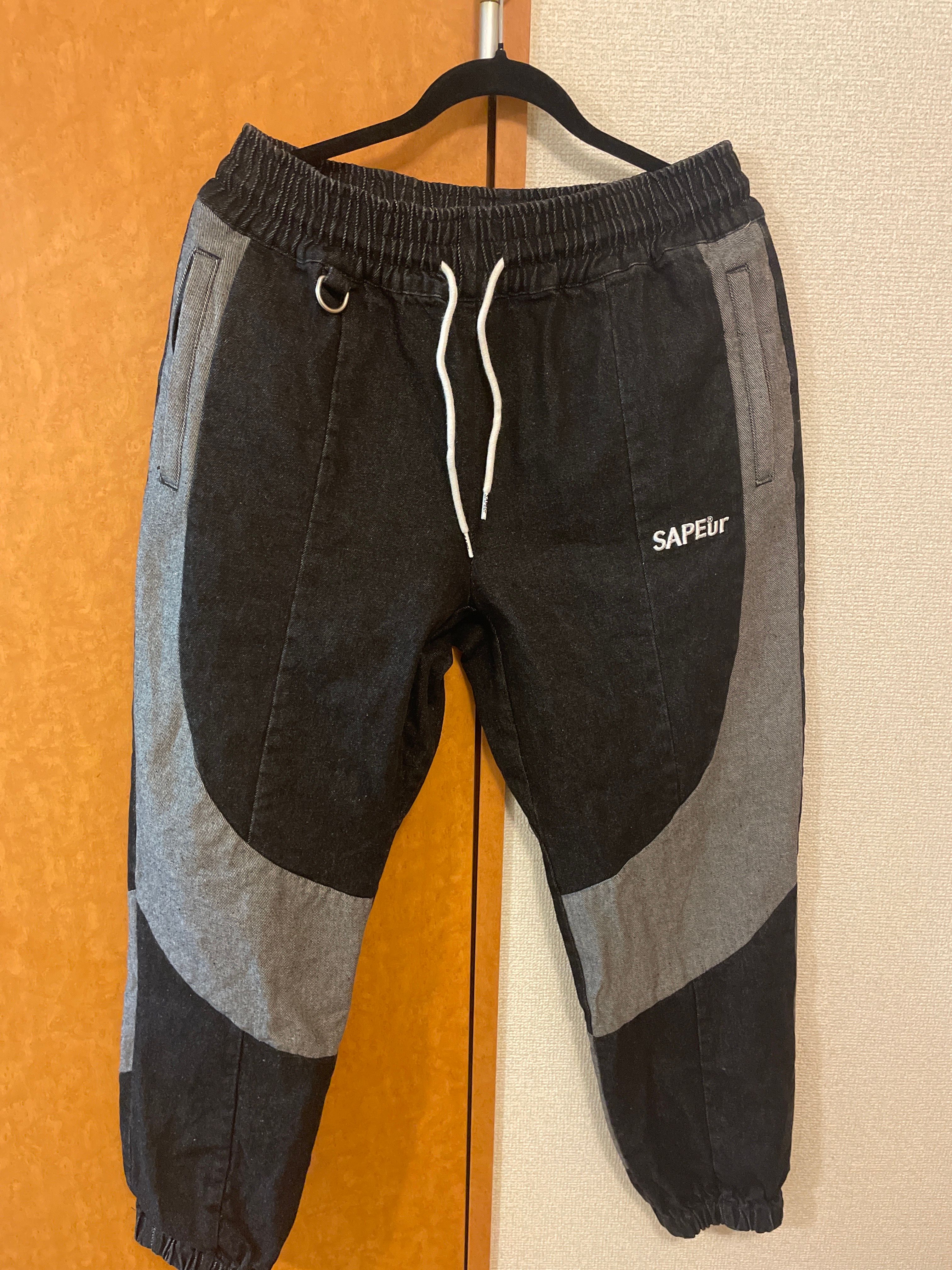 SAPEur DENIM TRACK PANTS "Black"