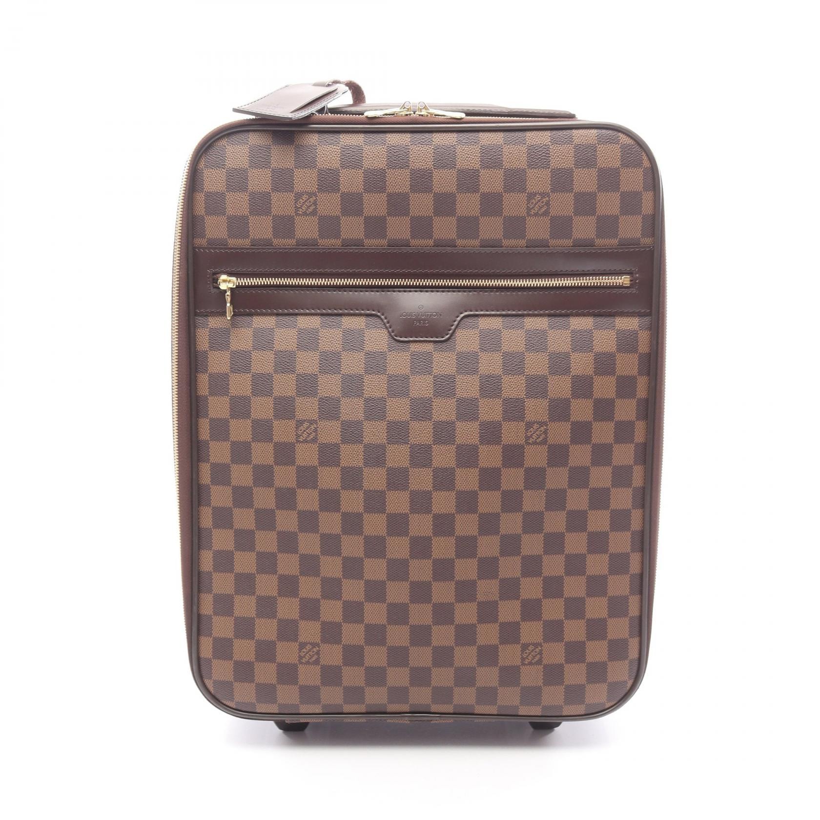 ルイ・ヴィトン LOUIS VUITTON ぺガス45 キャリーバッグ バッグ PVCコーティングキャンバス レザー ダミエ エベヌ メンズ レディース ブラウン系 N23293 【中古】