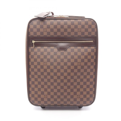 ルイ・ヴィトン LOUIS VUITTON ぺガス45 キャリーバッグ バッグ PVCコーティングキャンバス レザー ダミエ エベヌ メンズ レディース ブラウン系 N23293 【中古】