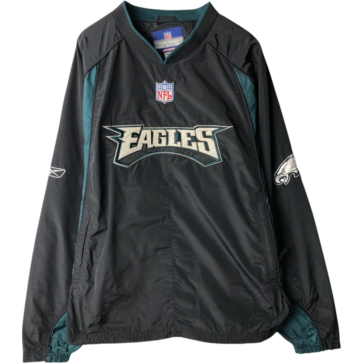 古着 00年代 リーボック Reebok NFL PHILADELPHIA EAGLES フィラデルフィアイーグルス Vネック ウォームアッププルオーバー メンズM相当/eaa634411