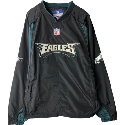 古着 00年代 リーボック Reebok NFL PHILADELPHIA EAGLES フィラデルフィアイーグルス Vネック ウォームアッププルオーバー メンズM相当/eaa634411