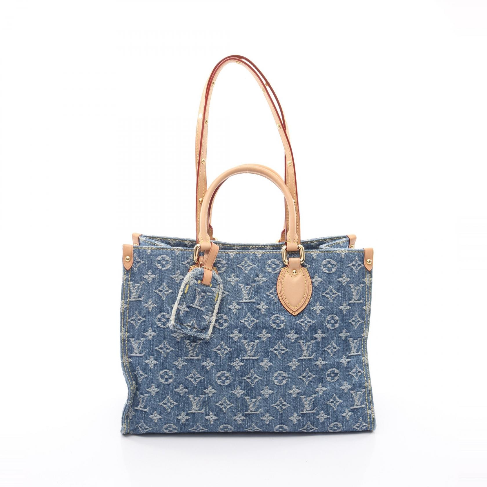 ルイ・ヴィトン LOUIS VUITTON オンザゴーMM LVリミックス モノグラムデニム トートバッグ バッグ デニム レザー モノグラム・デニム レディース ブルー系 M46871 【中古】