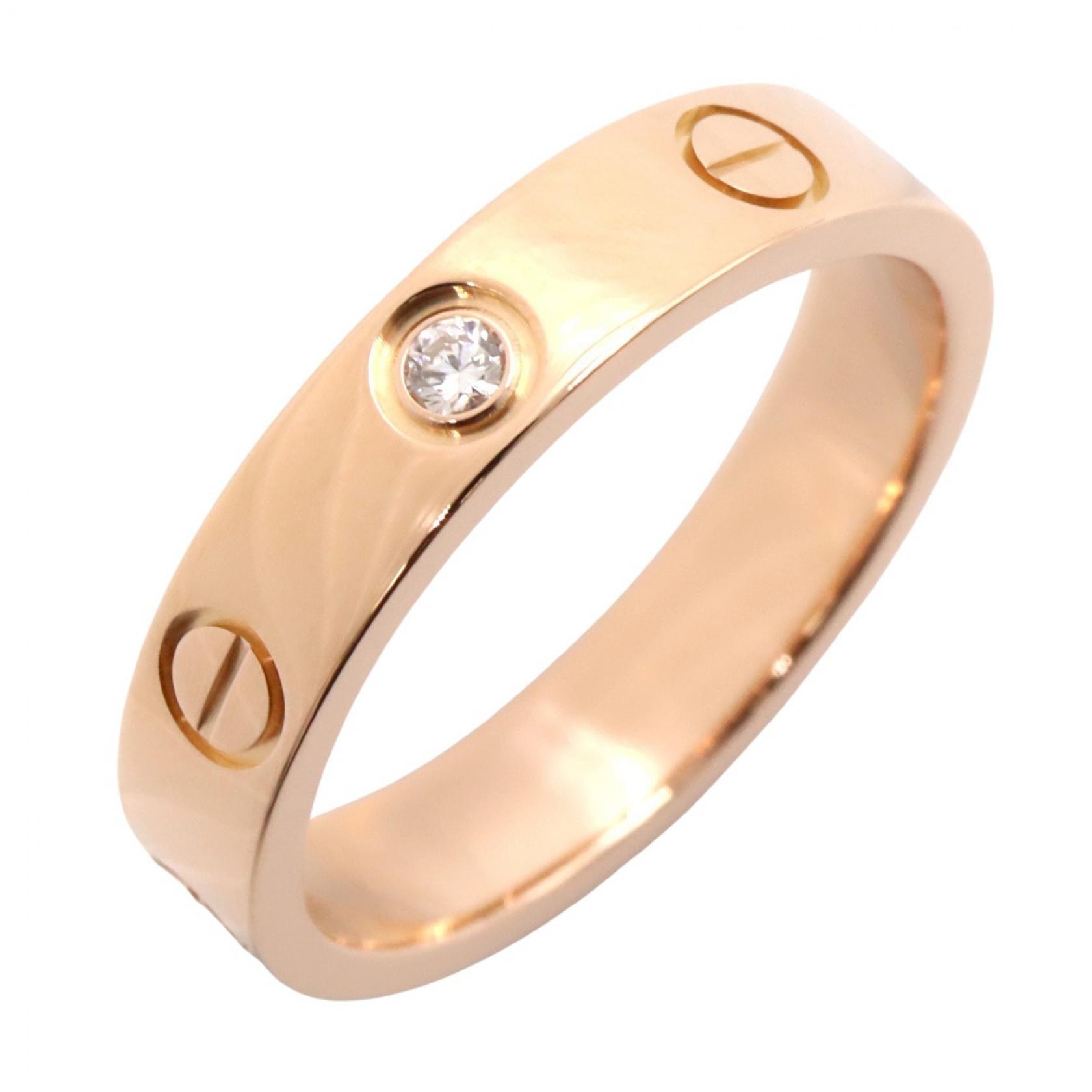 カルティエ CARTIER ミニラブリング 1PD リング・指輪 ジュエリー K18PG(ピンクゴールド) ダイヤモンド レディース ゴールド系 / クリア系 B4050700 【中古】
