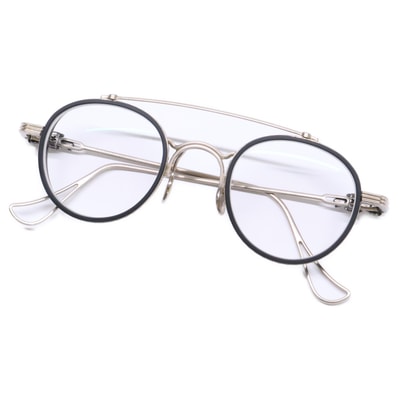 Chrome Hearts 46 24-145 SPANKY MBK-P/BS-TB Metal Frame Eyewear "Silver/Matte Black"
