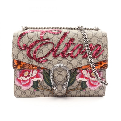 グッチ GUCCI ディオニュソス GGスプリーム ショルダーバッグ バッグ PVCコーティングキャンバス エキゾチックレザー レディース ベージュ系 / マルチカラー 471212 【中古】