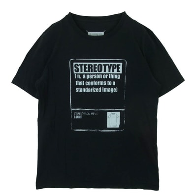 MAISON MARGIELA メゾンマルジェラ 18AW S50GC0515 四つタグ 14ライン STEREOTYPE ステレオタイプ 半袖 Tシャツ カットソー ブラック系 50【中古】