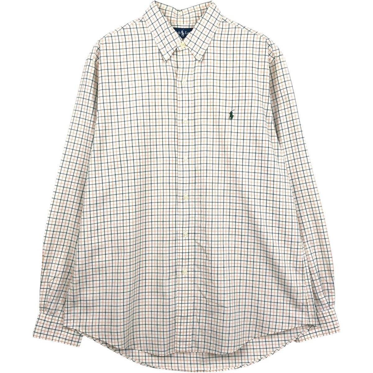 古着 ラルフローレン Ralph Lauren CUSTOM FIT 長袖 ボタンダウンチェックシャツ メンズL相当/eaa661322