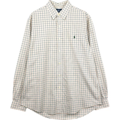 古着 ラルフローレン Ralph Lauren CUSTOM FIT 長袖 ボタンダウンチェックシャツ メンズL相当/eaa661322