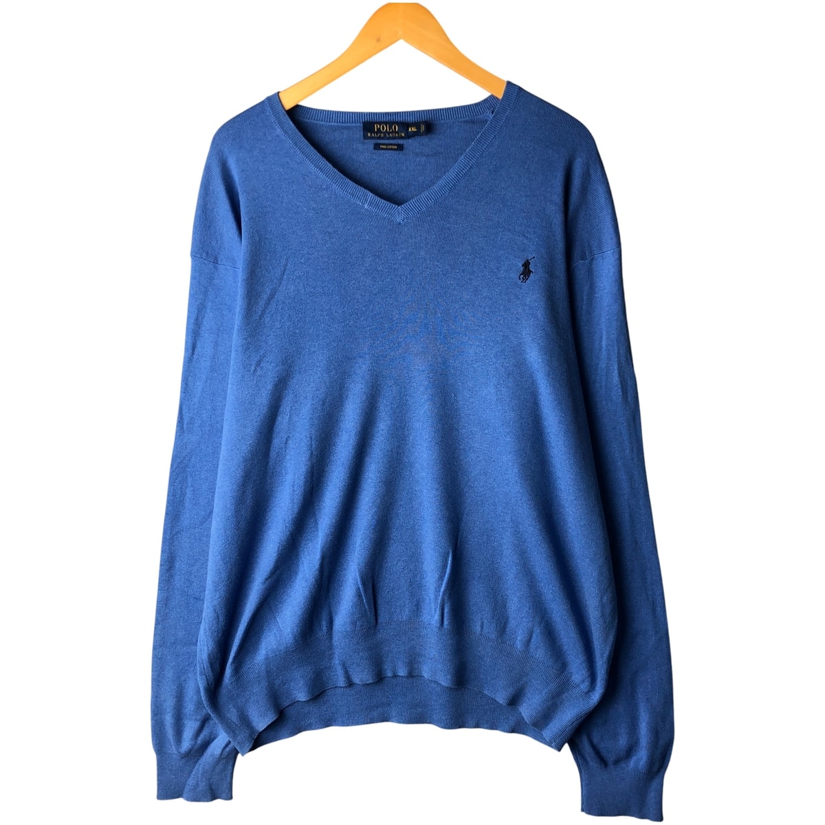 古着 ラルフローレン Ralph Lauren POLO RALPH LAUREN PIMA COTTON Vネック ピマコットンニットセーター メンズXXL相当/eaa482632