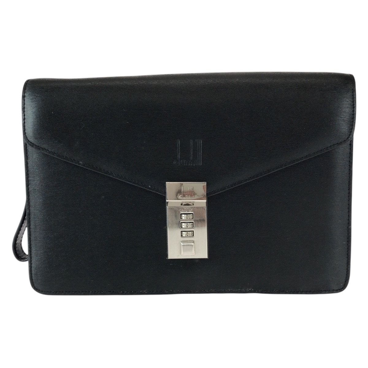 美品 Dunhill ダンヒル ブラック 黒 シルバー金具 レザー クラッチバッグ セカンドバッグ 600666 【中古】