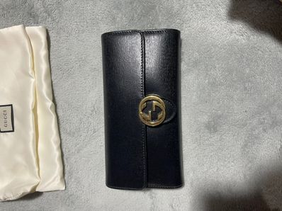 GUCCI グッチ インターロッキング Gメタル ロゴ レザー 長財布