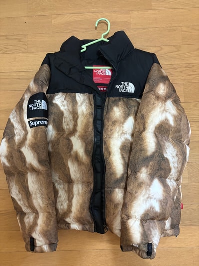 Supreme x The North Face Fur Print Nuptse Jacket "Brown"