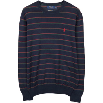 古着 ラルフローレン Ralph Lauren SLIM FIT スリムフィット WASHABLE MERINO WOOL ボーダー柄 メリノウールニットセーター メンズS相当/eaa645953