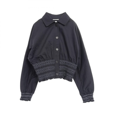 エルメス HERMES Veste taille brodee a smocks テール ブロデ ア スモック 衣料品 アウター コットン レディース ネイビー系 【中古】