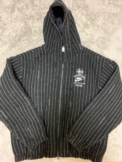 Stussy x Nike Striped Wool Jacket "Black"