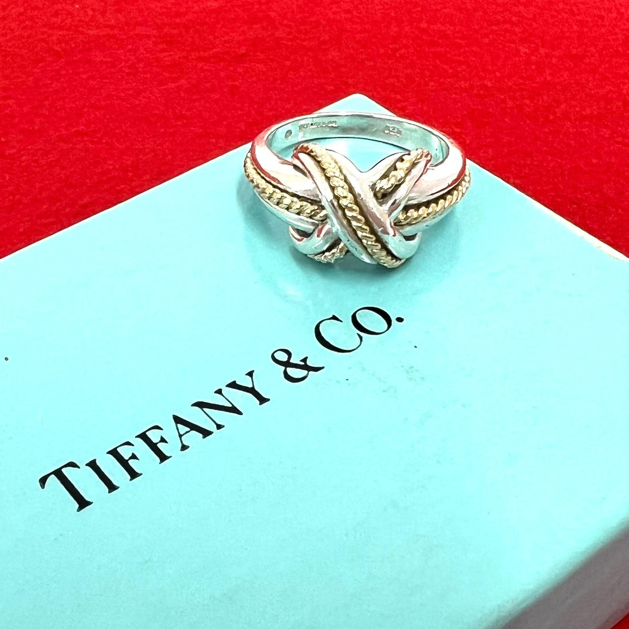 美品 TIFFANY ティファニー シグネチャークロス リング 13号 925 B (目立った傷や汚れなし)】TIFFANY&Co. ティファニー シグネチャー