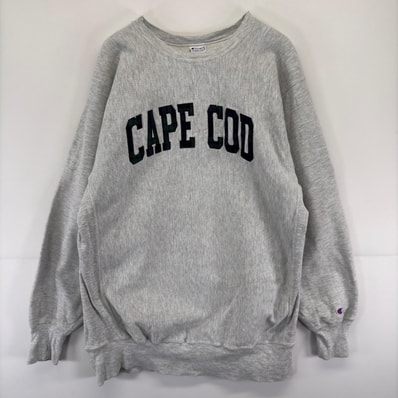 古着 90's/90年代 チャンピオン Champion USA製 スウェット リバースウィーブ ロゴ カレッジ クルーネック 2XL グレー メンズ