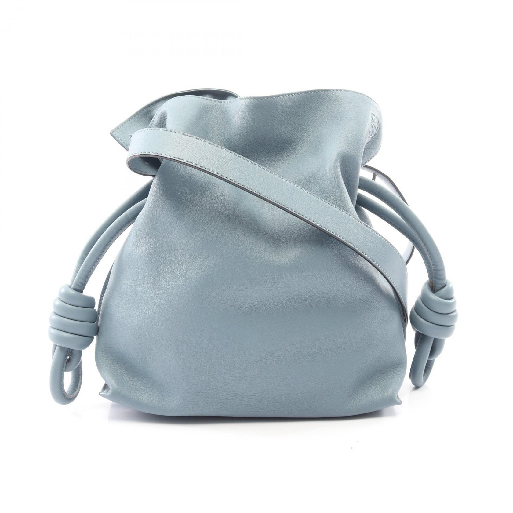 ロエベ LOEWE フラメンコ ノット ショルダーバッグ バッグ レザー レディース ブルー系 【中古】