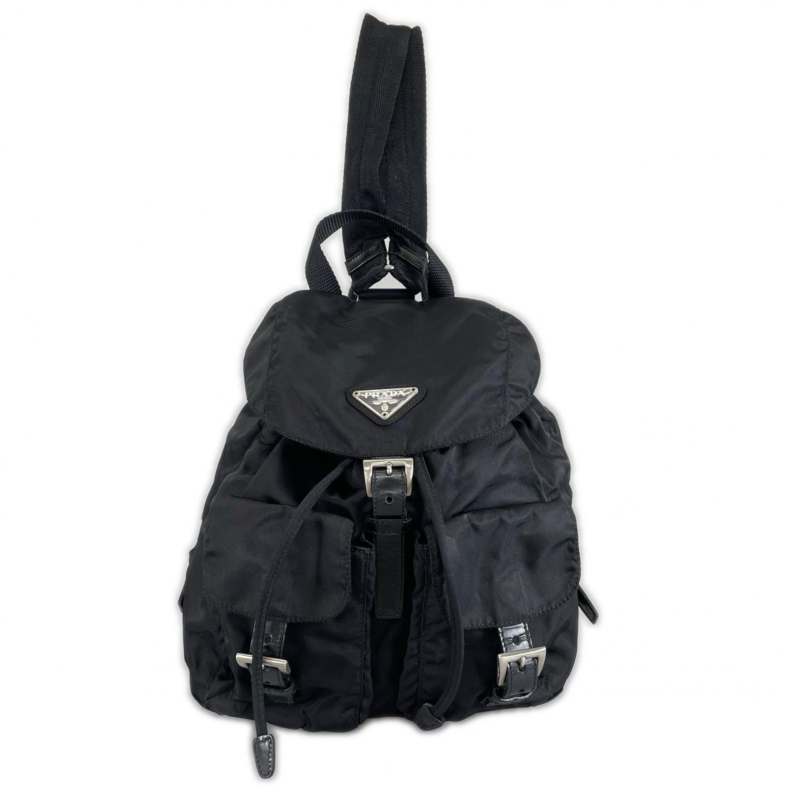 PRADA プラダ ナイロン ミニバックパック B6677 リュック・デイパック ナイロン ブラック レディース【中古】